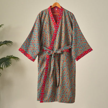 Kimono in cotone biologico con foglia d'acero - image 15