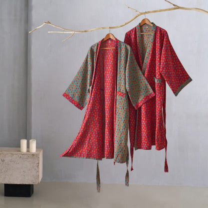 Kimono in cotone biologico con foglia d'acero - image 1