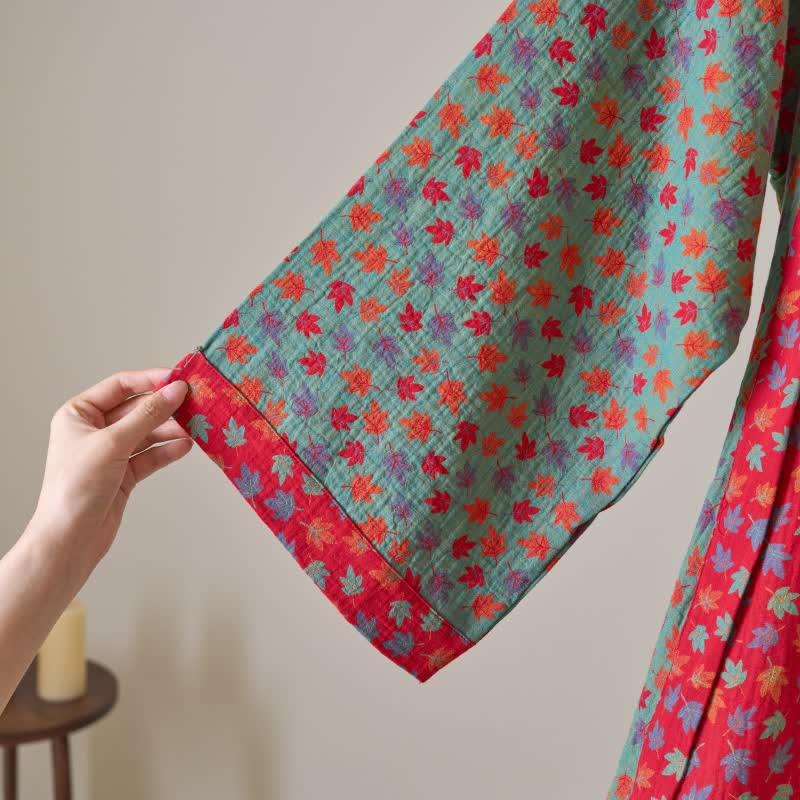 Kimono in cotone biologico con foglia d'acero - image 22