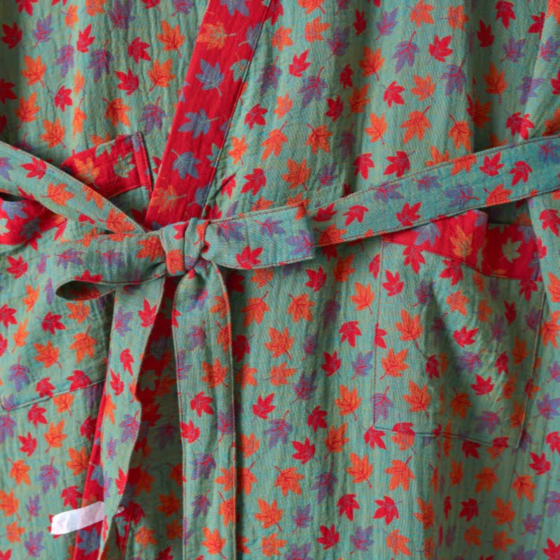 Kimono in cotone biologico con foglia d'acero - image 19