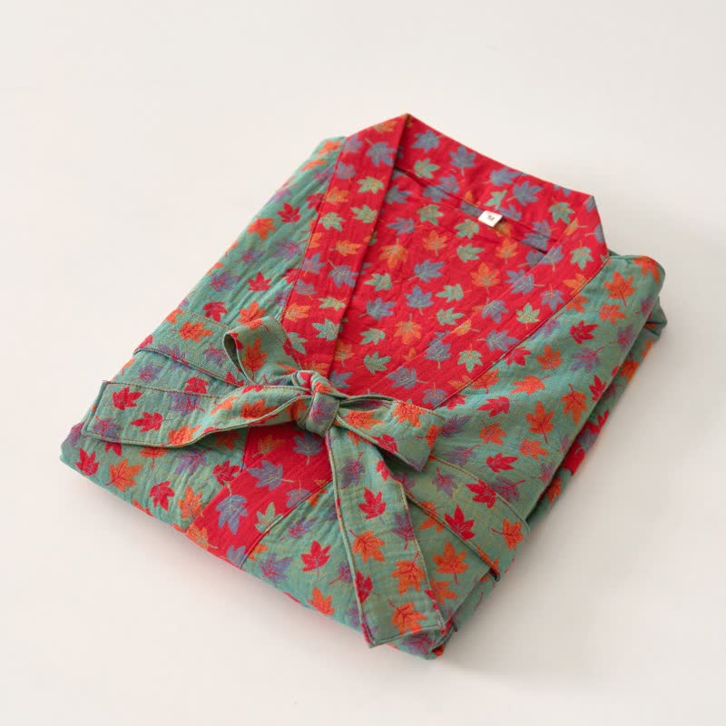 Kimono in cotone biologico con foglia d'acero - image 17