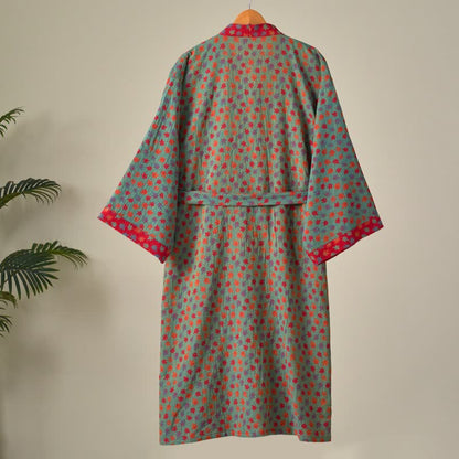 Kimono in cotone biologico con foglia d'acero - image 16