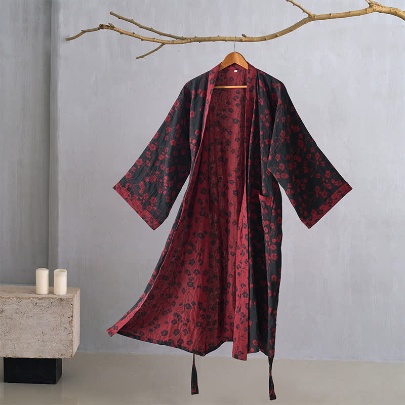 Kimono in cotone biologico Plum Blossom - Nero - 2XL - image 14