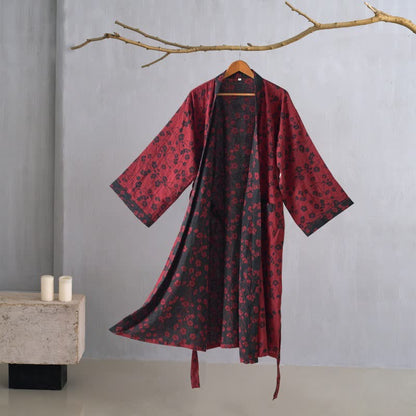 Kimono in cotone biologico Plum Blossom - Rosso - 2XL - image 0