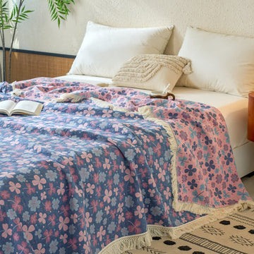 Trapunta reversibile in cotone e lino Jacquard Clover - Matrimoniale - image 0