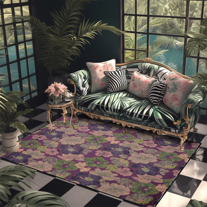 Tappeto antiscivolo pieghevole vintage botanico - 153cm x 244cm - image 0