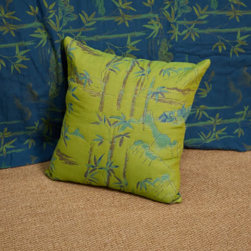 Federe quadrate in jacquard di garza di cotone di bambù (2 pezzi) - 2x Verde - 45cm x 45cm - image 5