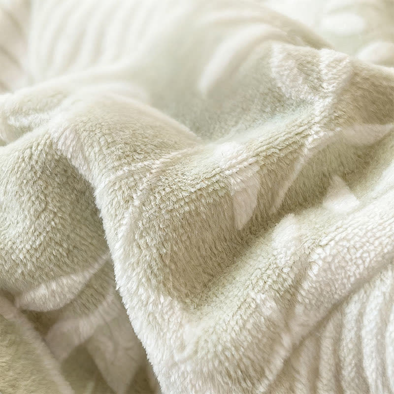 Coperta calda con texture a foglia verde - image 3