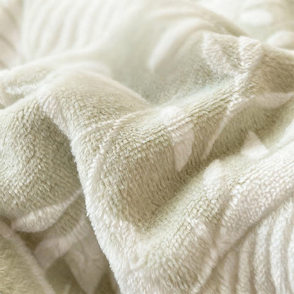 Coperta calda con texture a foglia verde - image 3