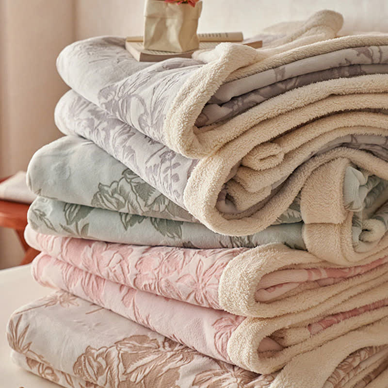Coperta calda in jacquard floreale botanico - image 1
