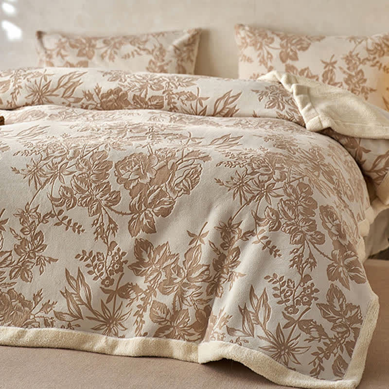Coperta calda in jacquard floreale botanico - image 2