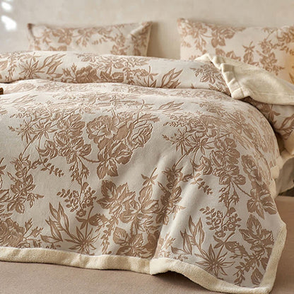 Coperta calda in jacquard floreale botanico - image 2
