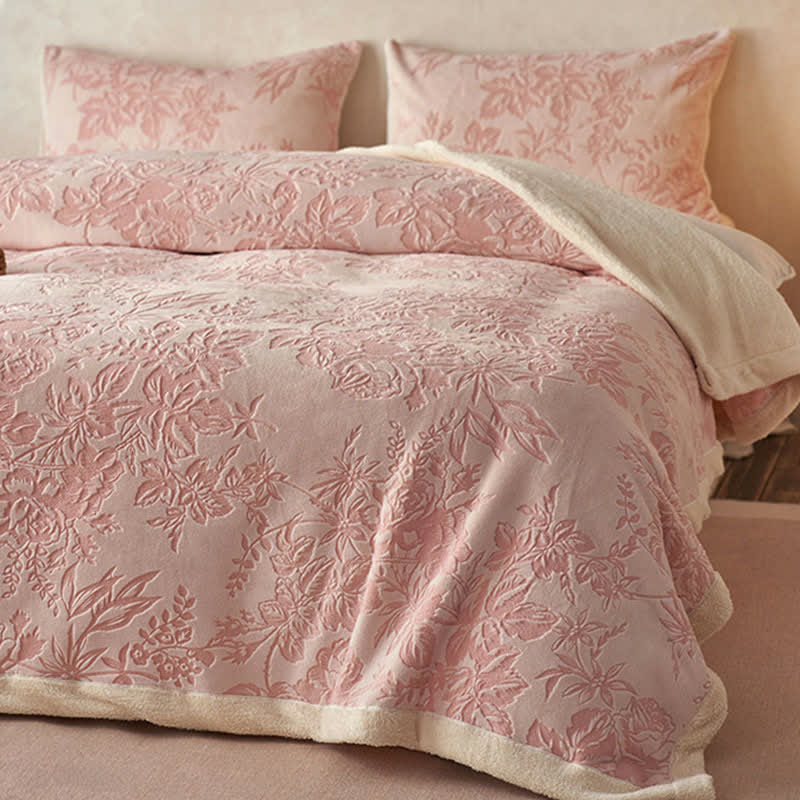 Coperta calda in jacquard floreale botanico - image 4