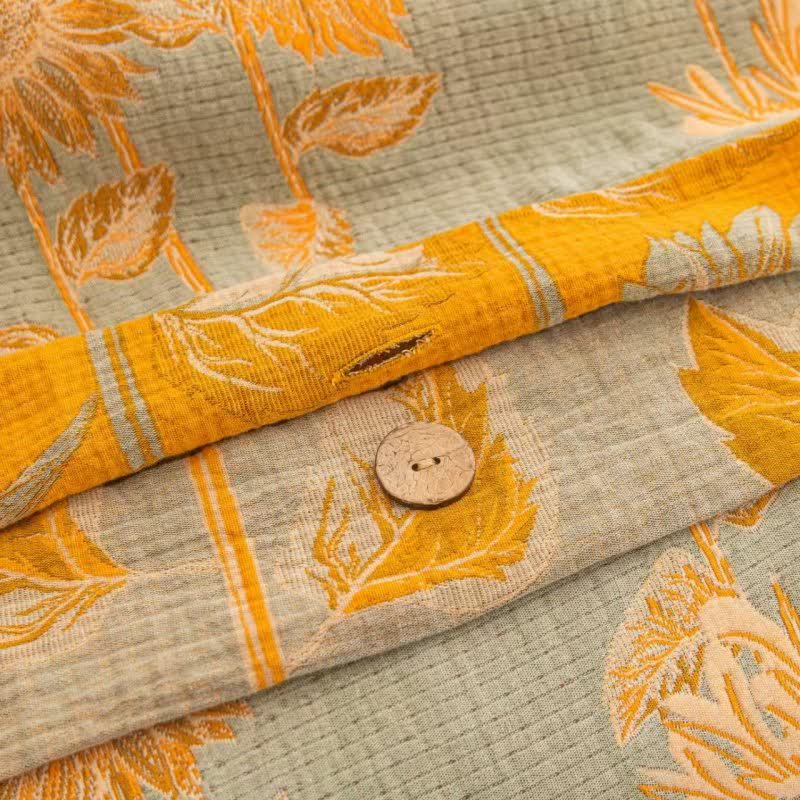 Set di biancheria da letto reversibile in garza di cotone girasole (4 pezzi) - image 3