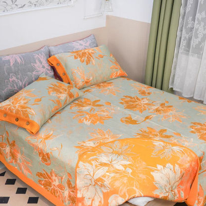 Set di biancheria da letto in garza di cotone Dahlia (4 pezzi) - image 1