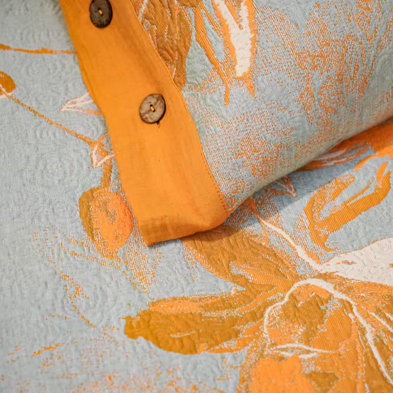 Set di biancheria da letto in garza di cotone Dahlia (4 pezzi) - image 6