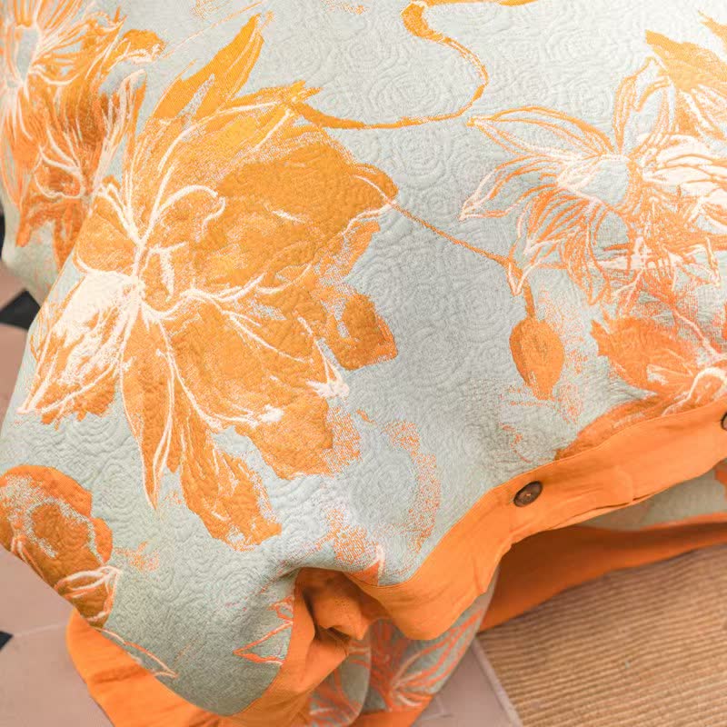 Set di biancheria da letto in garza di cotone Dahlia (4 pezzi) - image 5