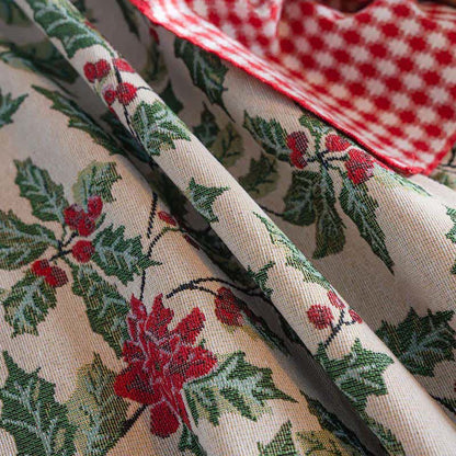 Tovaglia jacquard con foglie di agrifoglio ispirata al Natale - image 11