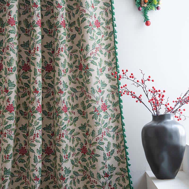 Tenda con nappe a forma di foglia di agrifoglio ispirata al Natale - image 4