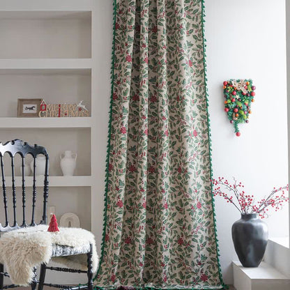 Tenda con nappe a forma di foglia di agrifoglio ispirata al Natale - image 1