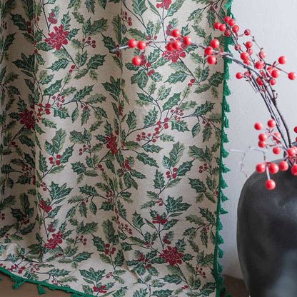Tenda con nappe a forma di foglia di agrifoglio ispirata al Natale - image 5