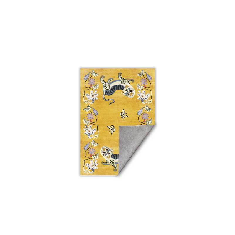Tappeto morbido vintage con tigre e fiori - image 3