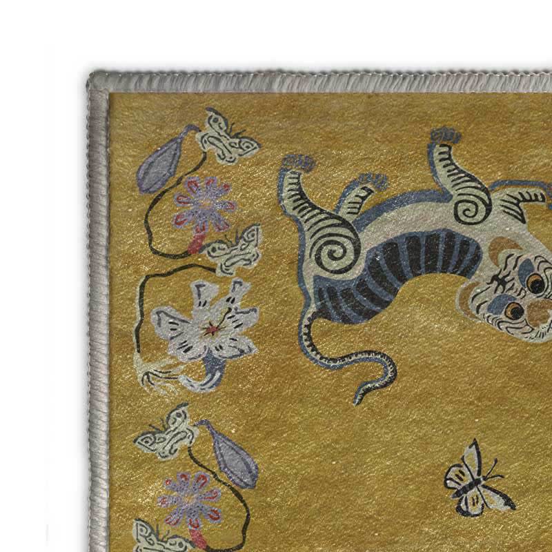 Tappeto morbido vintage con tigre e fiori - image 5