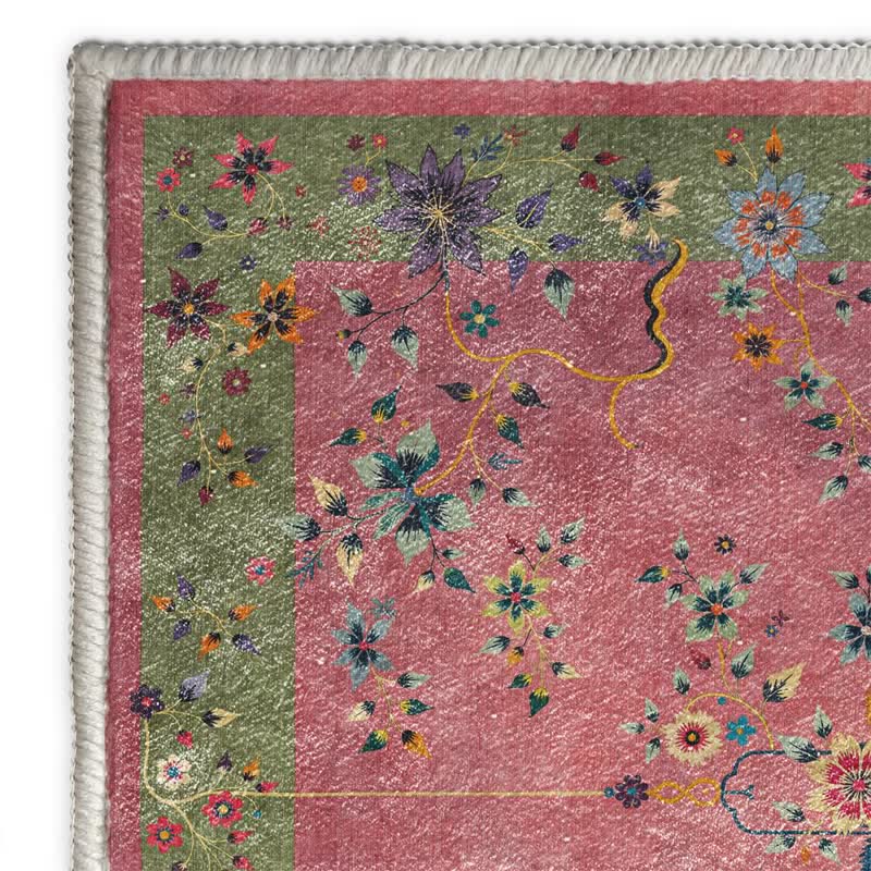 Tappeto antiscivolo morbido con fiori classici - image 4