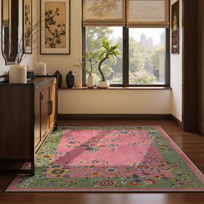 Tappeto antiscivolo morbido con fiori classici - image 1