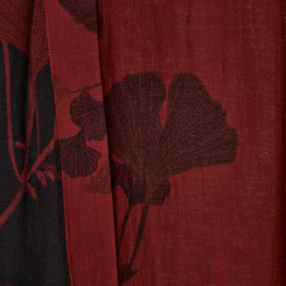 Grande kimono in cotone con foglie di ginkgo - image 6