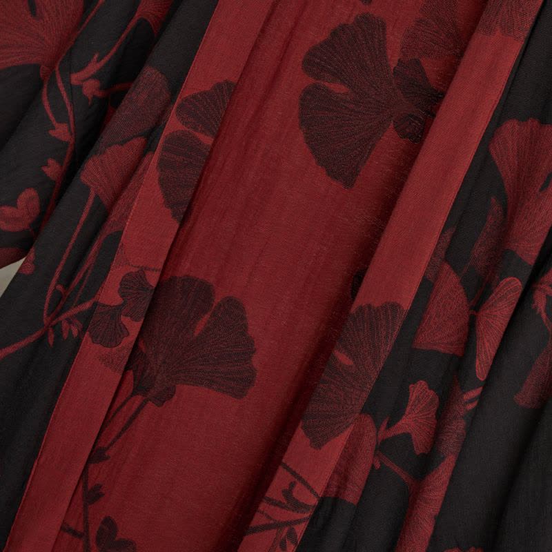 Grande kimono in cotone con foglie di ginkgo - image 19