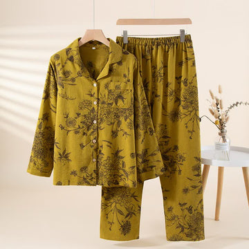Completo da notte in cotone floreale in stile orientale - XL - image 0