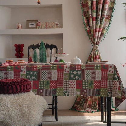 Tovaglia stampata patchwork ispirata al Natale - image 1