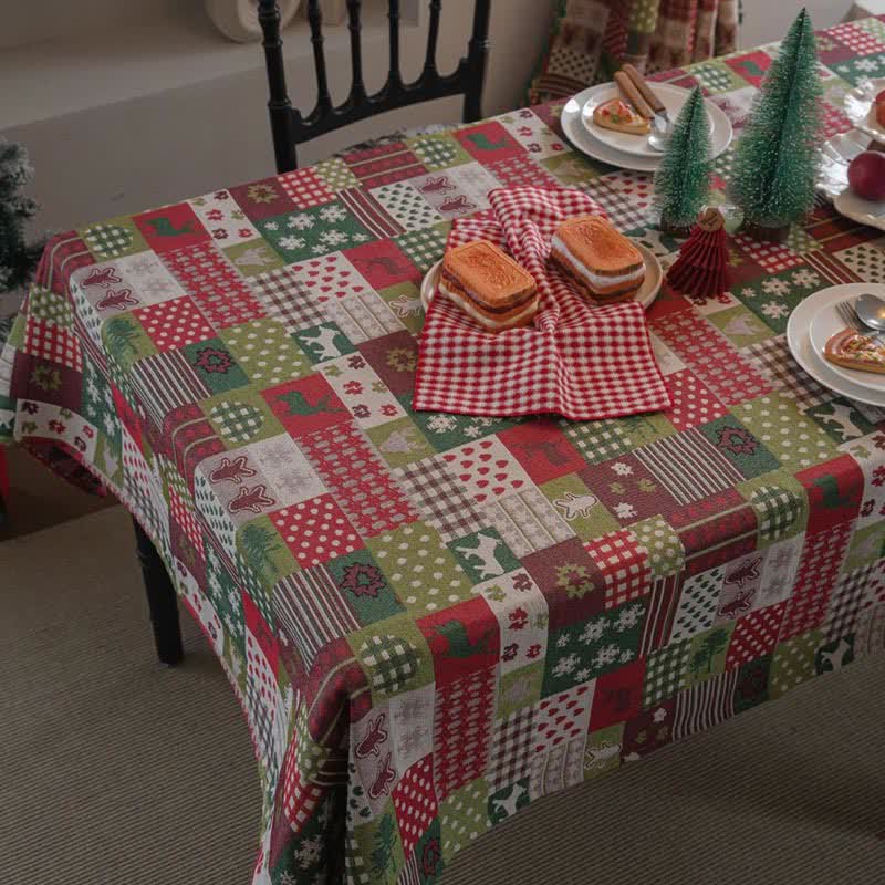 Tovaglia stampata patchwork ispirata al Natale - image 3