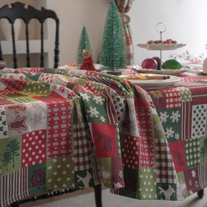 Tovaglia stampata patchwork ispirata al Natale - image 4