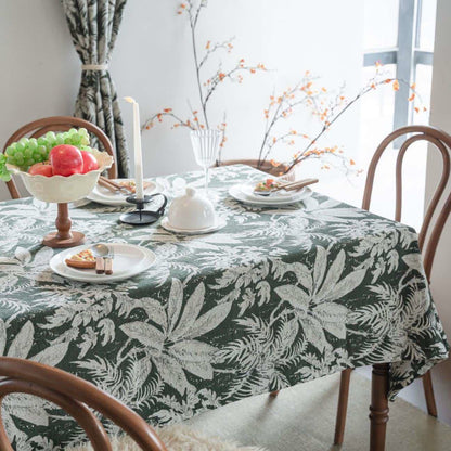 Tovaglia jacquard con foglie di isole tropicali - image 5