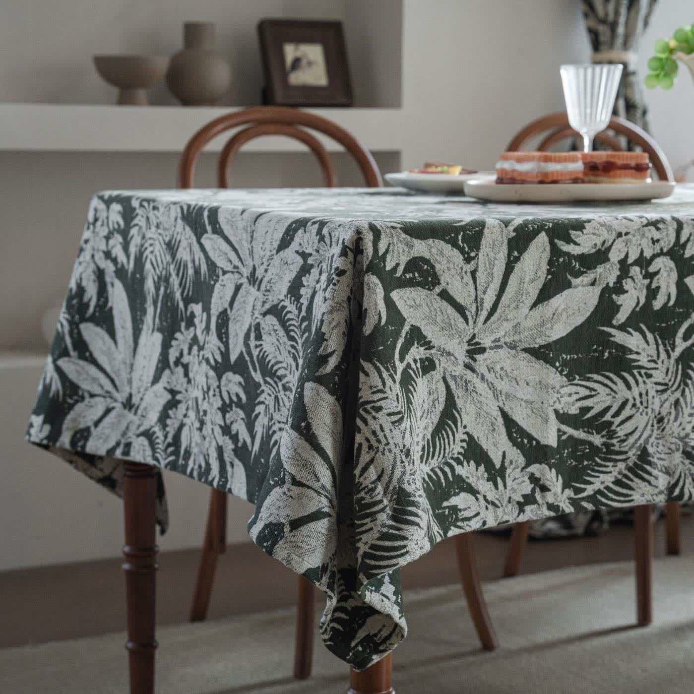 Tovaglia jacquard con foglie di isole tropicali - image 6