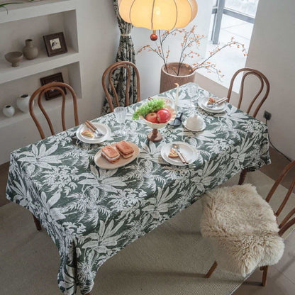 Tovaglia jacquard con foglie di isole tropicali - image 3