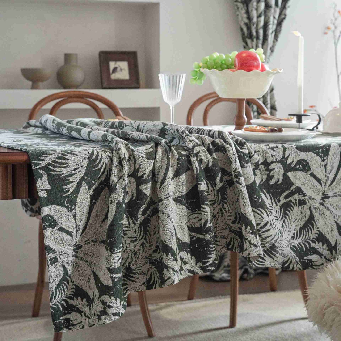 Tovaglia jacquard con foglie di isole tropicali - image 7