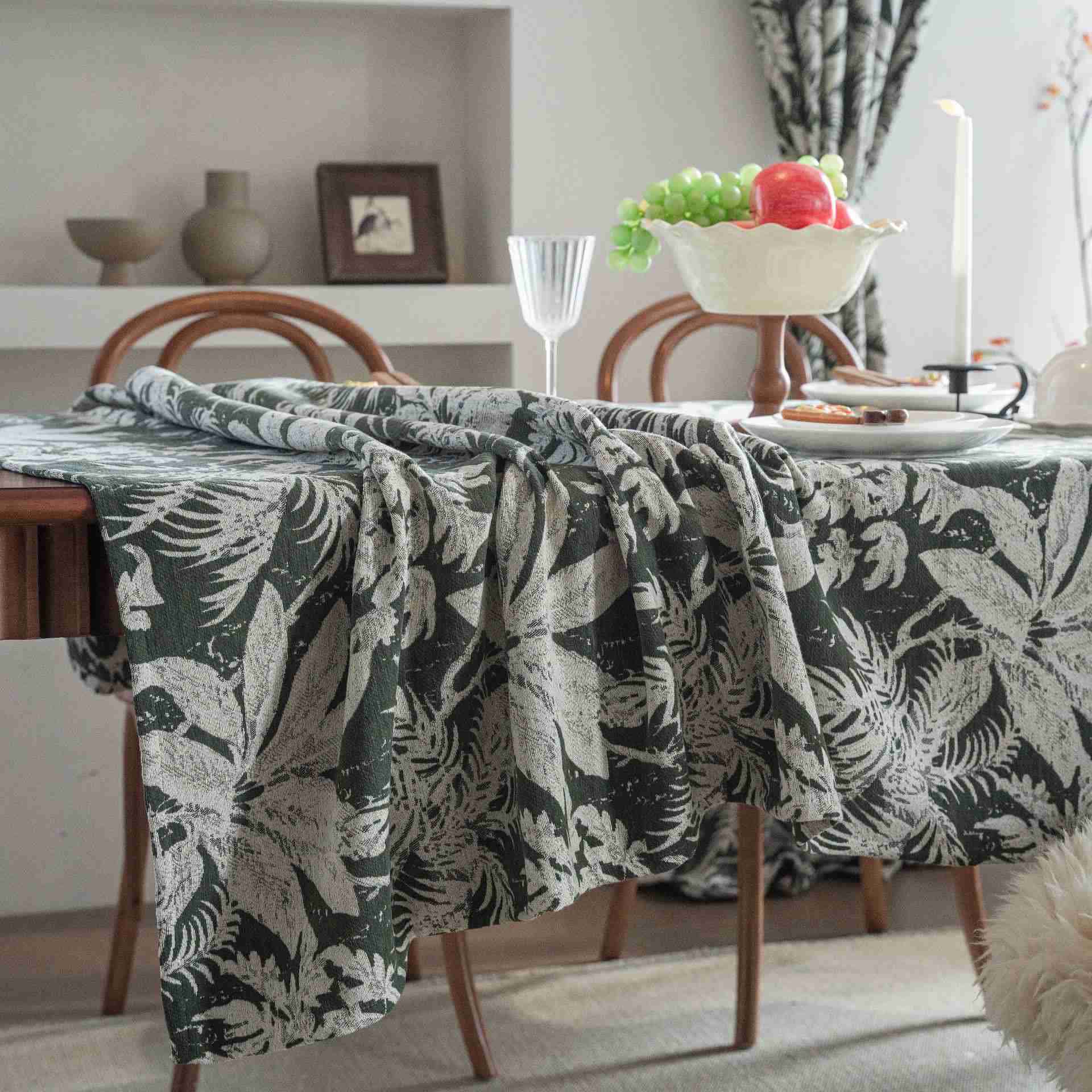 Tovaglia jacquard con foglie di isole tropicali - image 7