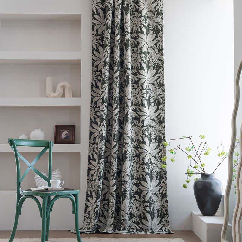 Tenda jacquard con foglie di isole tropicali - image 2