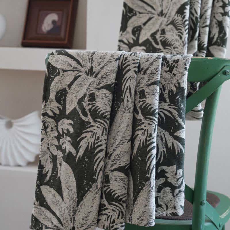 Tenda jacquard con foglie di isole tropicali - image 7
