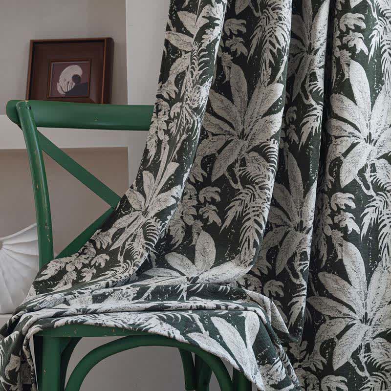 Tenda jacquard con foglie di isole tropicali - image 5