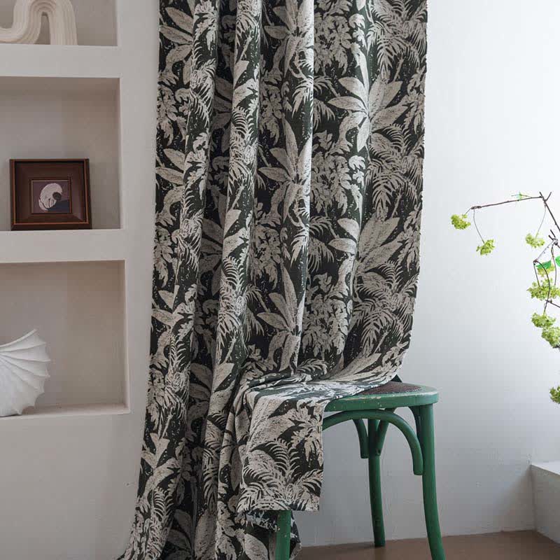 Tenda jacquard con foglie di isole tropicali - image 3