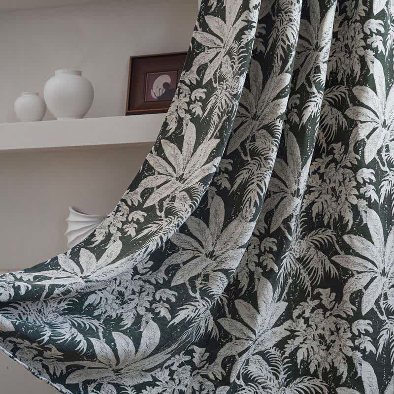 Tenda jacquard con foglie di isole tropicali - image 4