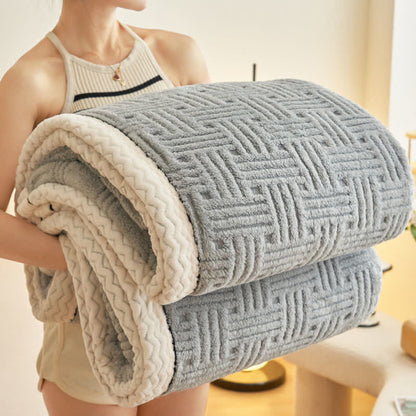 Coperta in peluche jacquard a quadri - image 6