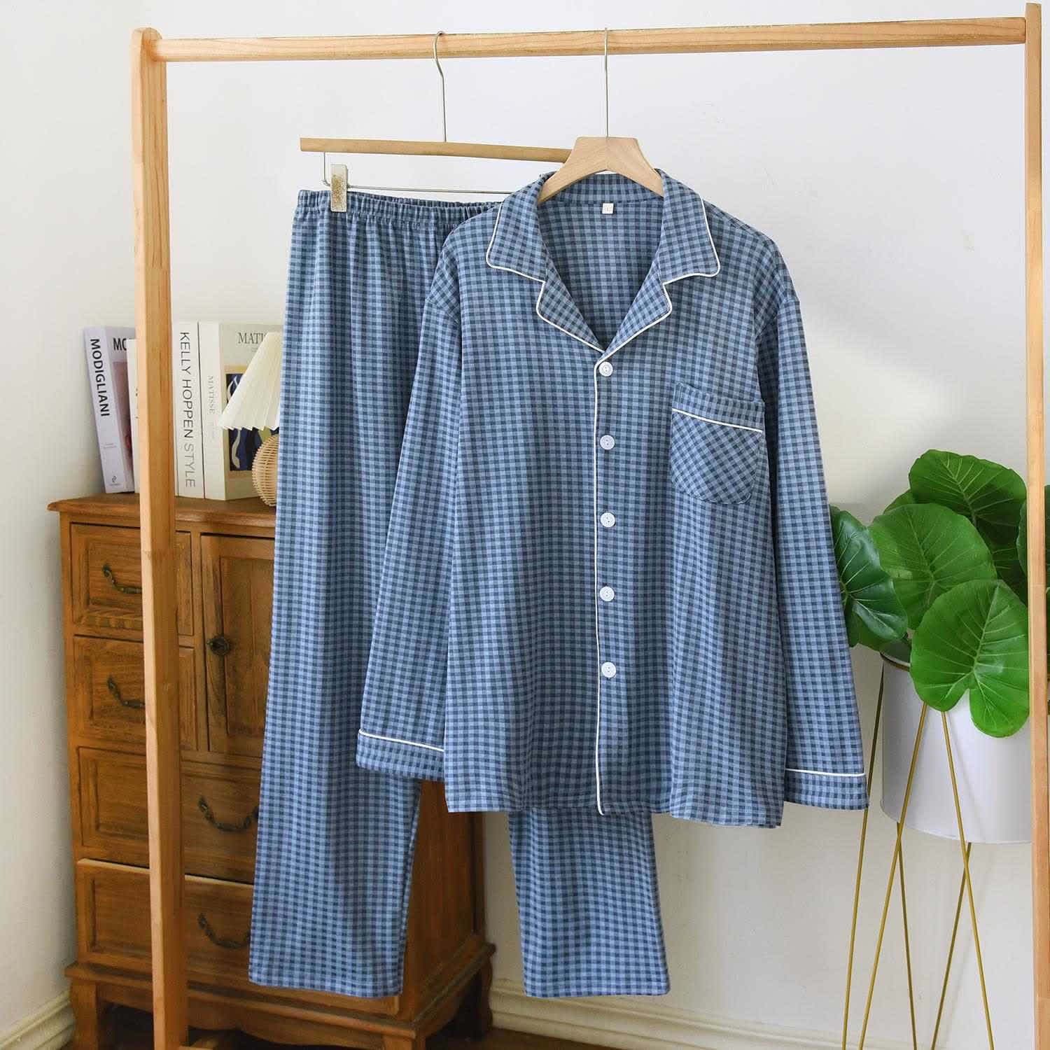 Completo da casa unisex classico a quadri - Blu - XL - image 6