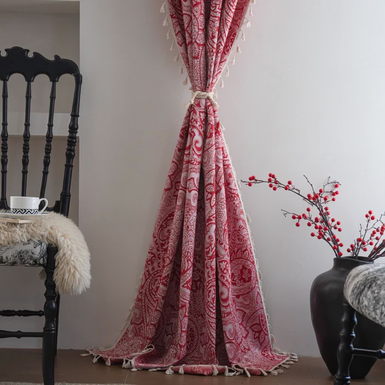 Tenda jacquard con motivo paisley in stile etnico - image 1