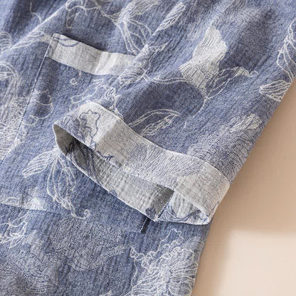 Kimono in cotone e lino floreale - image 5