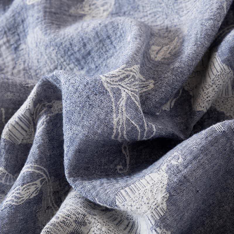Kimono in cotone e lino floreale - image 6